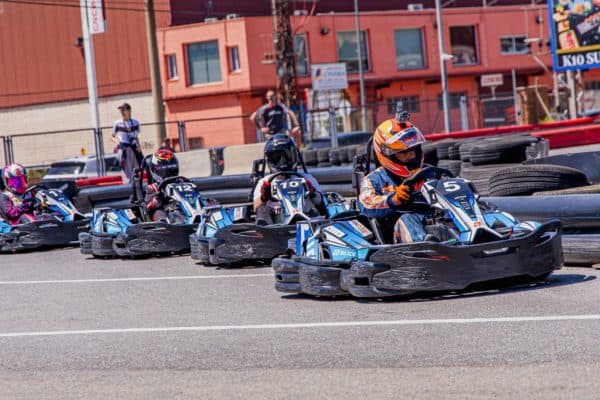 Zona de boxes y salida del circuito Tarraco Karting